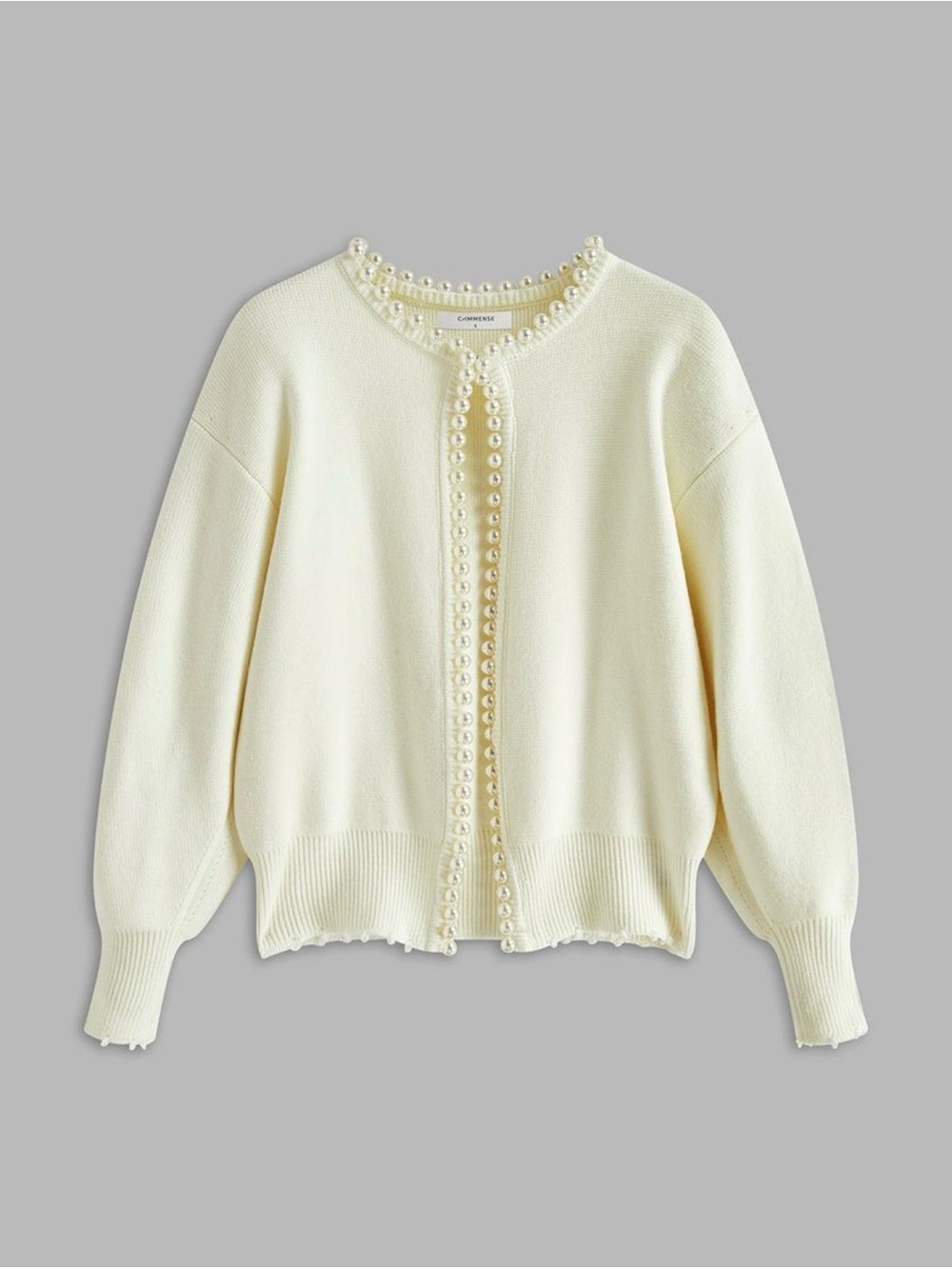 Commense Pearl Trim Cardigan | Worn Once | Old Money Chic | Size S - Picture 5 of 9